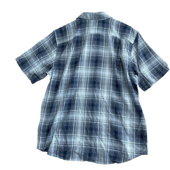 NEW Orvis Men's Size L Plaid Short Sleeve Button Up Shirt Blue Outdoor UPF 30 - Picture 3 of 11